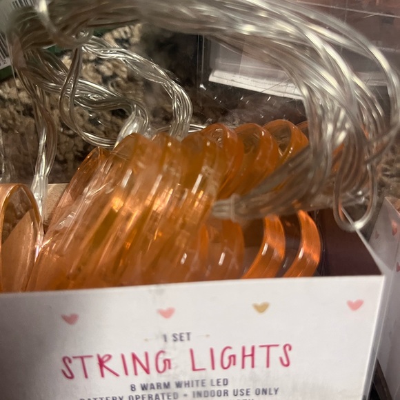 Dfferent strands of battery operated lights. 6 heart, 2 globe and 2 multi color. - Picture 3 of 6